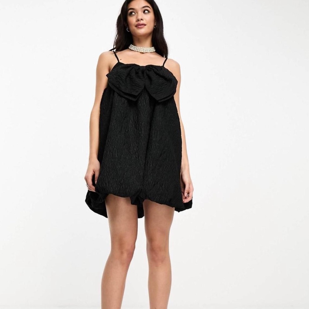 NWT Sister Jane Black Mini Dress with large bow size Medium